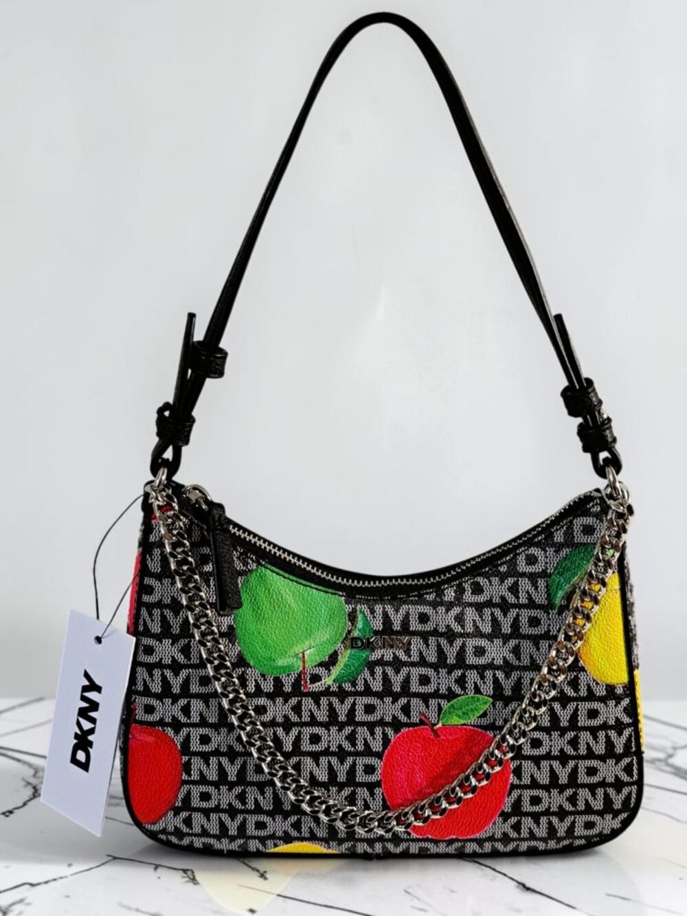 DKNY Lee Apple Print Red, Yellow, Green Shoulder Bag